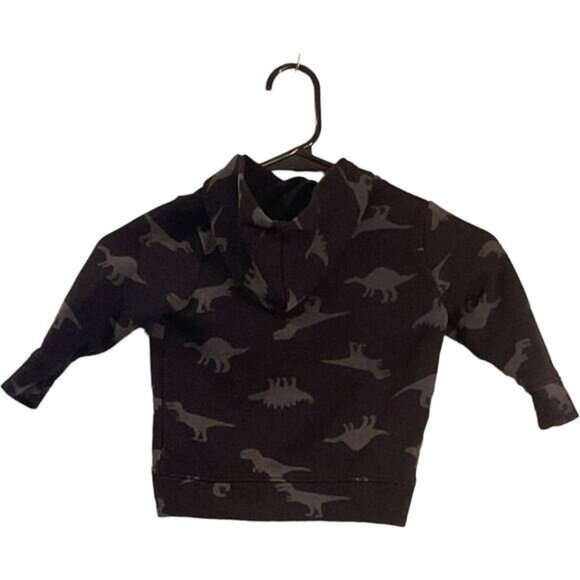 Old Navy Toddler Boys Black & Gray Dinosaur Hoodie Sweatshirt 18-24M - Picture 5 of 5